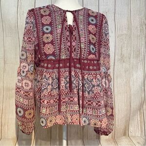 Blue Rain from Francescas Boho Pink/multi Medalion Too Size L Preowned